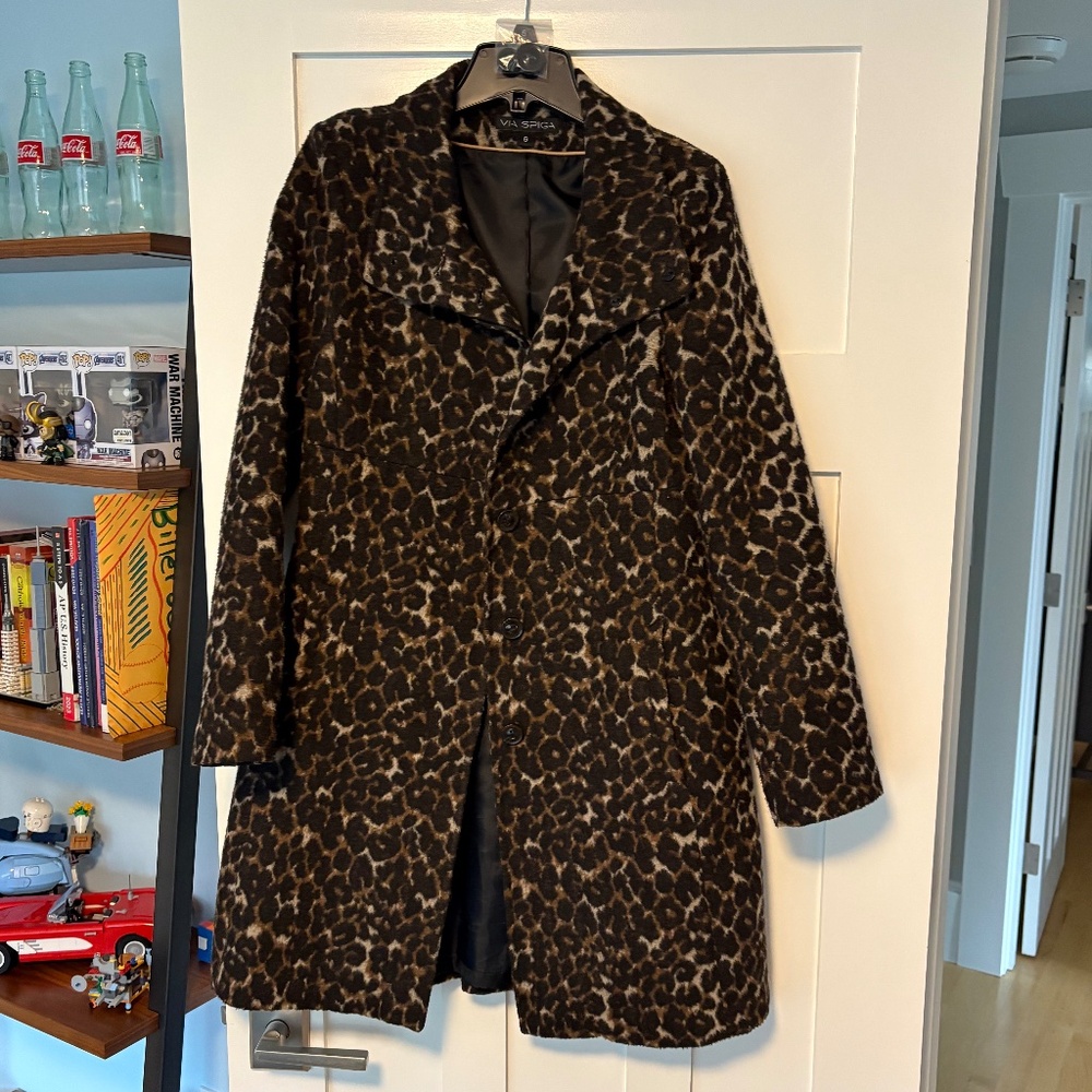 Via Spiga leopard print coat - size 6